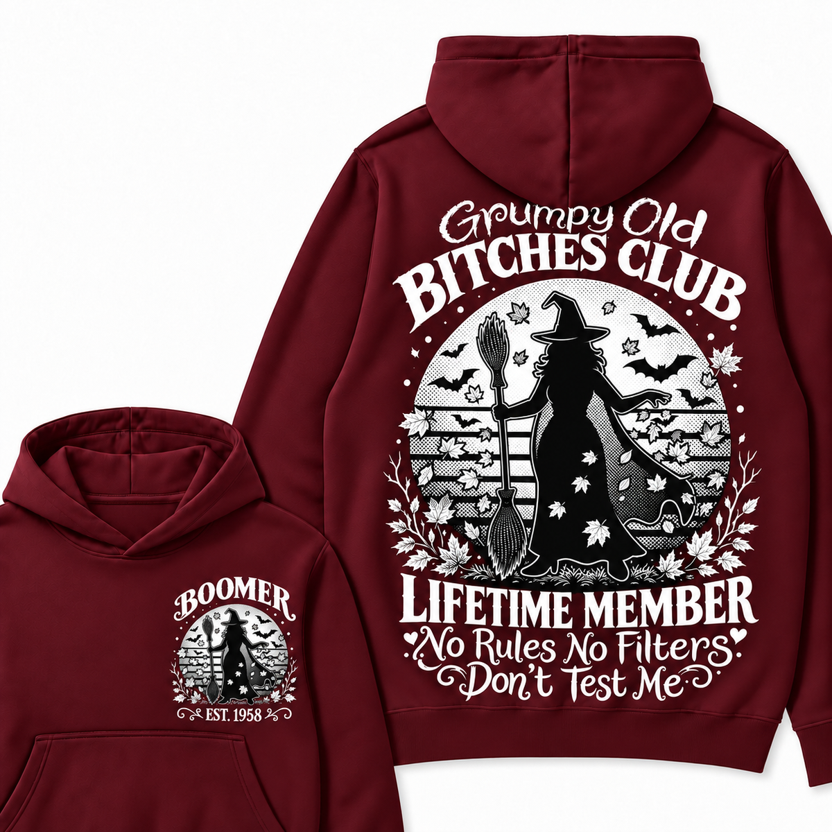 Custom Your Year Grumpy Old Bitches Club Lifetime Member Don't Try Me Hoodies